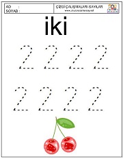 okul öncesi 1 sayısı çizgi çalışması